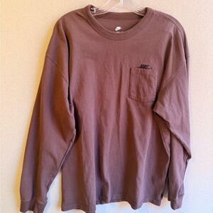 Nike Men's Chocolate Long Sleeve Tee
